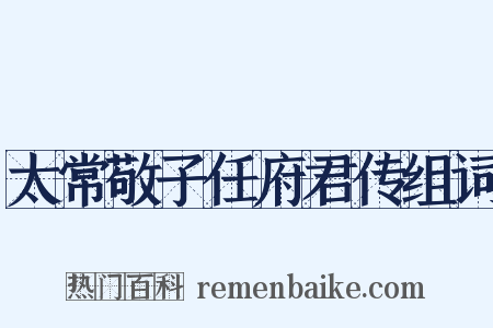 太常敬子任府君传组词是什么意思的图片